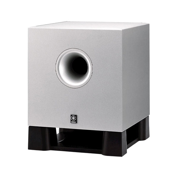 YAMAHA YST-SW011 Powered Subwoofer Home Theater Sub Bass Silver 8" 100W Usato