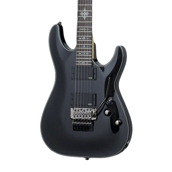 SCHECTER Damien Elite-6 FR MBK Metallic Black Chitarra Elettrica a 24 Tasti con Ponte Floyd Rose e Pickup EMG Usato