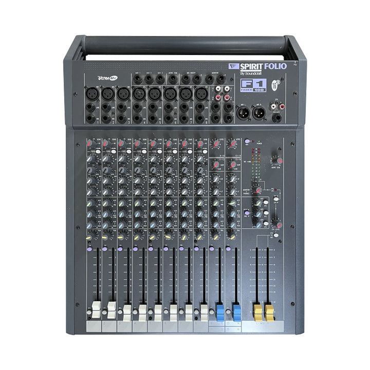 SOUNDCRAFT Spirit Folio F1 Fader 100 16/2 Mixing Desk Mixer Analogico 16 Input, 2 Bus Usato Copia