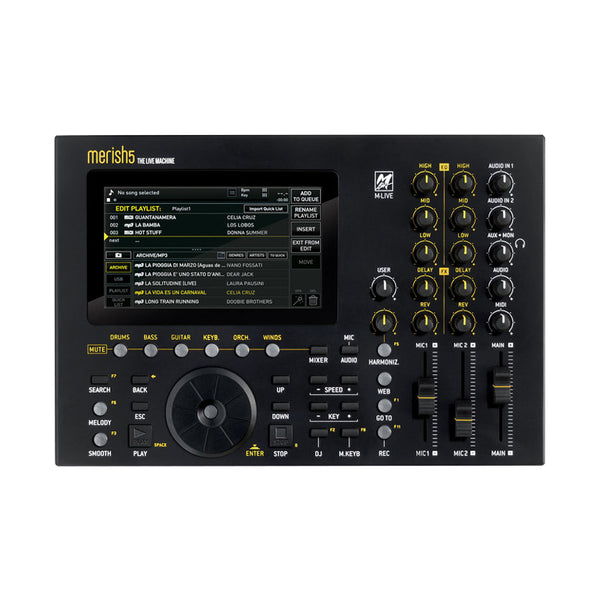 M-LIVE Merish 5+ Plus Lettore Touch Screen di Basi Musicali, File USB/MIDI e Video con Testo per Karaoke Usato