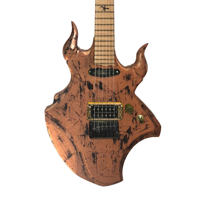 LUCIFERO GUITARS Caronte Custom Bronze Leaf Electric Guitar Made in Italy Usato