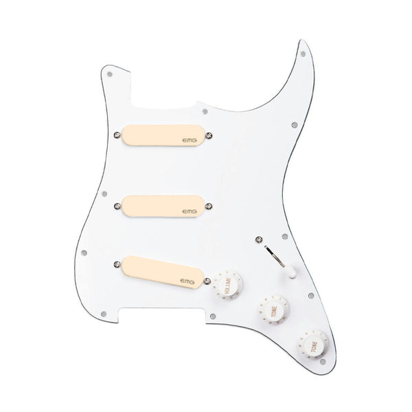 EMG DG20 David Gilmour Signature CR/WH Cream Pickups & White Pickguard Set Battipenna Pre-Cablato con 3 Pickup Single-Coil per Chitarra Elettrica Usato
