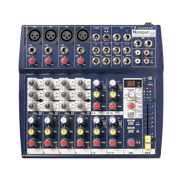 SOUNDCRAFT Notepad 124FX Mixer Stereo Analogico a 4 Canali con Effetti Usato