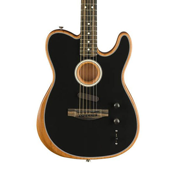 FENDER American Acoustasonic Telecaster EB Ebony Fingerboard Black Electroacoustic Guitar Usato