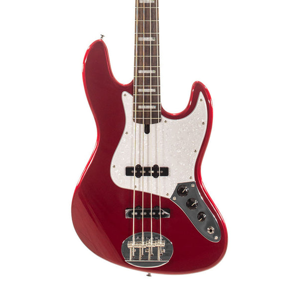 LAKLAND Skyline 4460C Custom RW CAR Candy Apple Red 4-String Electric Bass w/ MOD Pickups Usato