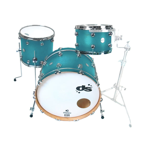 DS DRUM RCS Rebel Custom Shop Hybrid Maple/Mahogany Azure Satin 2024 Set Batteria Acustica 3 Fusti Usato