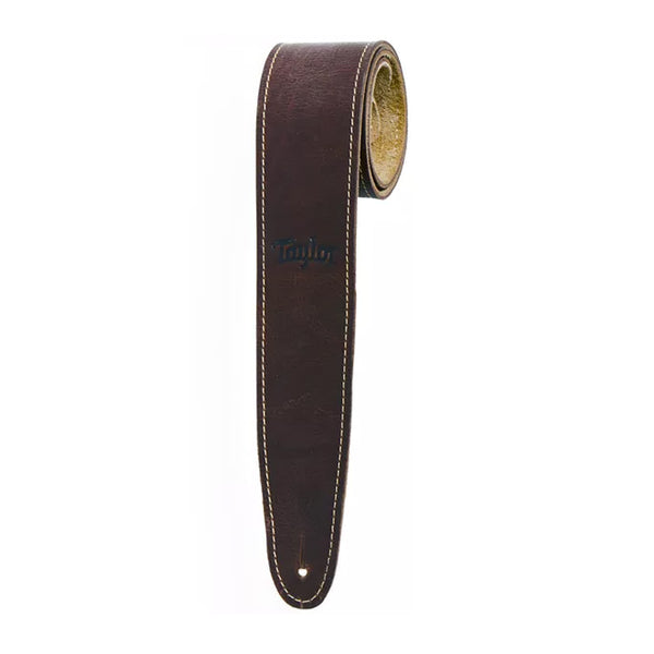 TAYLOR Leather 2.5" Guitar Strap Chocolate Brown Tracolla in Pelle per Chitarra Made in USA Usato
