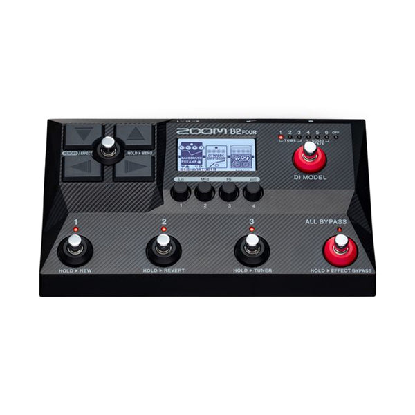 ZOOM B2 Four Pedaliera Emulatore di Amplificatori ed Effetti per Basso con Interfaccia Audio
