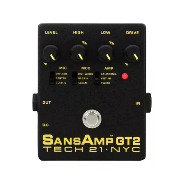 TECH 21 SansAmp GT2 Emulatore di Amplificatori Valvolari per Chitarra a Pedale