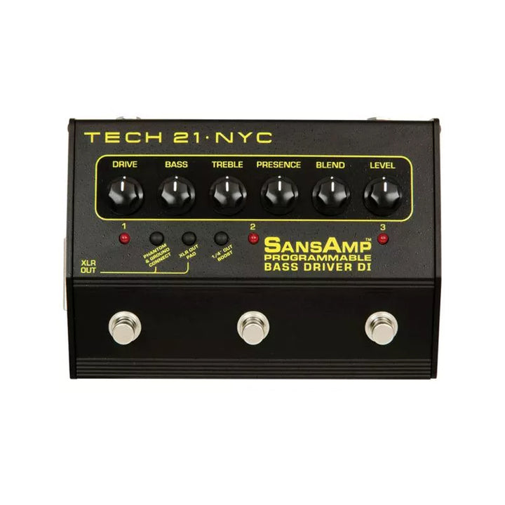 TECH 21 SansAmp Programmable Bass Driver DI Pedale Preamplificatore 3 Canali Programmabile per Basso