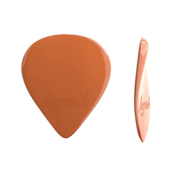 PLICK THE PICK Legend Policarbonato Arancio Semitrasparente Plettro a Goccia per Chitarra Elettrica 1,0 mm