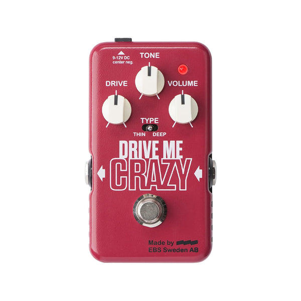 EBS DMC Drive Me Crazy High-Gain Overdrive / Distortion Effect Pedal for Guitar and Bass