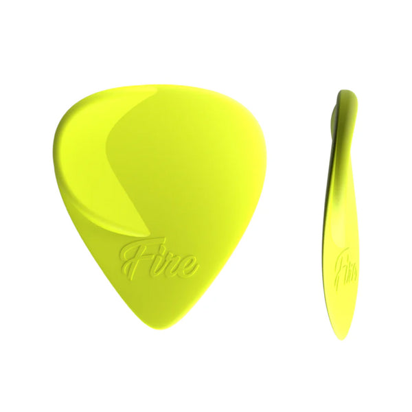 PLICK THE PICK Fire Celluloide Giallo Plettro a Goccia per Chitarra Elettrica 0,8 mm