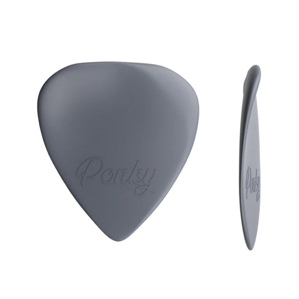 PLICK THE PICK Ponky Nylon H Grigio Ardesia Plettro a Goccia per Chitarra Acustica / Elettrica e Basso 0,9 mm