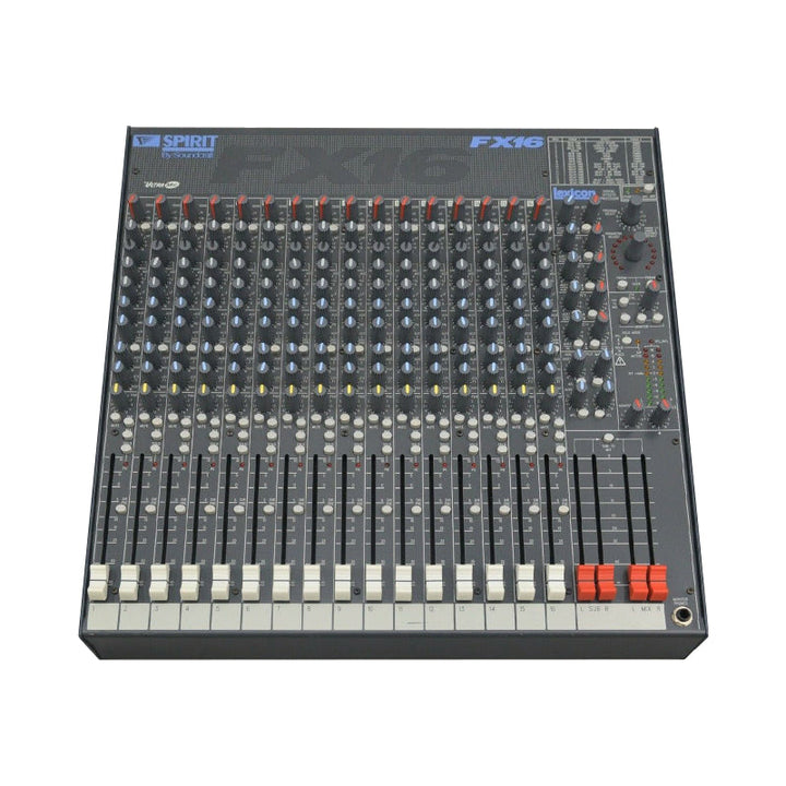 SOUNDCRAFT Spirit FX16 Professional 16-Channel Audio Mixer with Lexicon Effects Made in USA Usato
