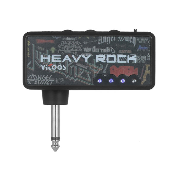 ANDOER Electric Guitar Plug Mini Headphone Amp Amplifier Heavy Rock Usato