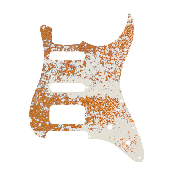 BATTIPENNA.IT Schecter HSS Custom Pickguard White / Rust Battipenna per Chitarra Elettrica Usato