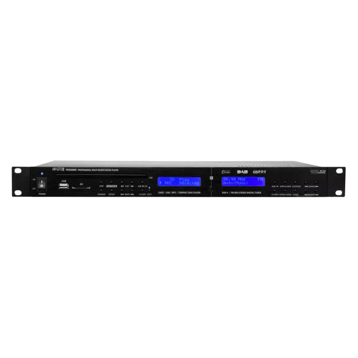 APART PCR3000R 1st Gen Lettore Musicale Multisorgente Professionale CD / USB / Lettore SD con Sintonizzatore FM RDS e DAB Integrato Usato