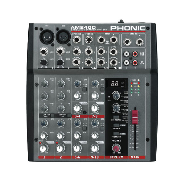 PHONIC AM240D Mixer Compatto 6 Canali con Effetti Digitali Usato