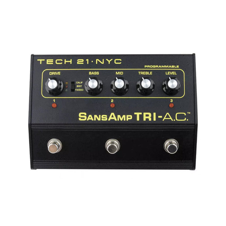 TECH 21 SansAmp TRI-A.C. Progammable 3-Channel Overdrive Guitar Effect Pedal Usato