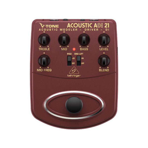 BEHRINGER V-Tone Acoustic ADI21 Modellatore di Amplificatore Acustico e DI-Box a Pedale per Chitarra Usato
