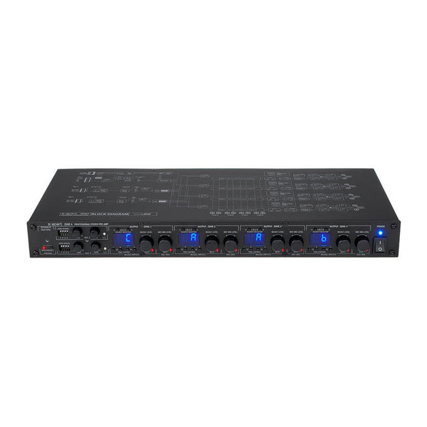 APART Zone 4 Preamplificatore Mixer 1U Rack 4 Zone Stereo 3+4In Mic/Line Usato