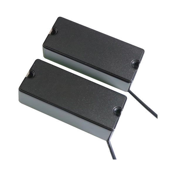 HAUSSEL Jazzbucker 4B + 4N Bridge / Neck 4-String Bass Pickup Set w/ Ebony Plastic Cover Usato