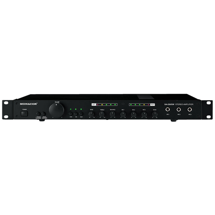 MONACOR SA-230/SW Amplificatore 100W per Impianti Stereo Karaoke