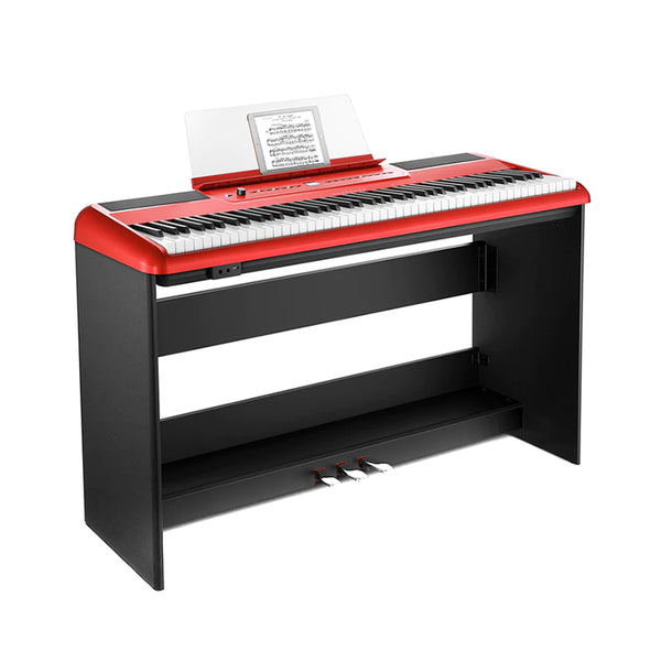 Donner SE-1 Red 88 Key Graded Hammer-Action Weighted Portable Digital Piano Arranger Keyboard Usato