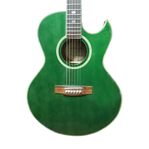 SAMICK AMCT-CE/TGR Thinline Transparent Green Electro-Acoustic Guitar w/ MOD Preamp Made in Korea Usato